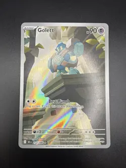 Pokemon TCG Golett 122/086 SV Black Bolt Holo Illustration Rare Card - Image 1