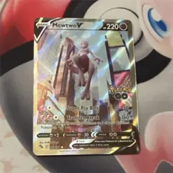 Pokemon Mewtwo V Pokemon GO Ultra Rare Full Art Holo 030/078 220HP Card - Image 1