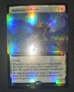 MTG FOIL BORDERLESS Righteous Valkyrie 338 Rare NM - Image 1