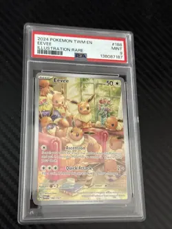 Eevee Pokemon (2024) 188/167 Sv06: Twilight Masquerade Holo IR- PSA 9 - Image 1