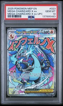 Pokemon Mega Charizard X EX #023 Me: Mega Evolution Promo Holo PSA 10 - Image 1