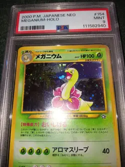 Pokemon Meganium PSA 9 MINT 2000 Japanese Neo Genesis #154 - Image 3