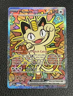 Pokemon TCG Mega Evolution Perfect Order Meowth ex 121/088 SIR - Image 1
