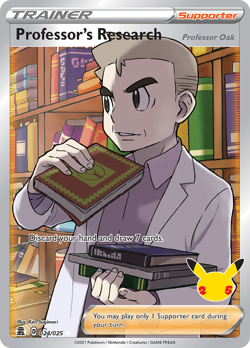 Professor's Research (Professor Oak) 024/025 Ultra Rare Celebrations Pokemon NM - Image 1
