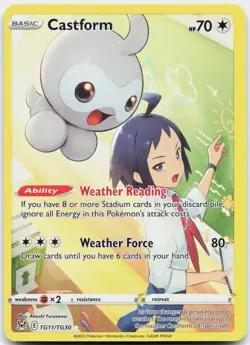 Castform TG11/TG30 Holo Lost Origin Trainer Gallery Pokemon LP - Image 1