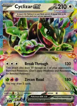 Pokemon TCG Cyclizar ex 159/191 Sv08: Surging Sparks Holo Double Rare Holo NM - Image 1
