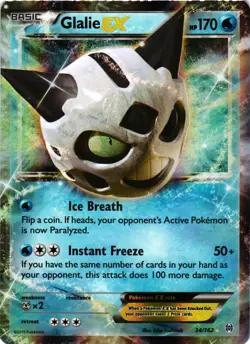 Pokemon TCG Glalie EX 34/162 Breakthrough Holo LP - Image 1