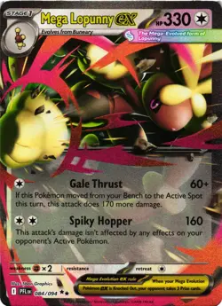 Pokemon TCG Mega Lopunny ex 084/094 Phantasmal Flames Double Rare Holo NM - Image 1
