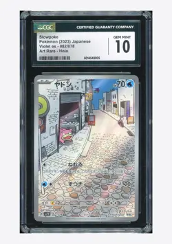 Pokemon CGC 10 GEM MINT Slowpoke AR 2023 082/078 SV1V Japanese - Image 1