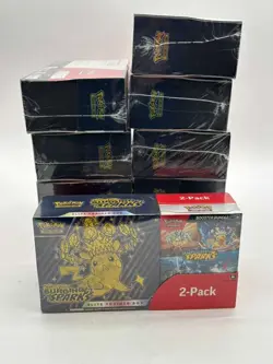 Lot of (10) Pokemon Surging Sparks Elite Trainer Box + Booster Bundle 2-Pack - Image 1