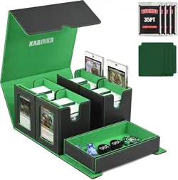 MTG Card Deck Box with 4 Magnetic Holders - Fits Cards and Game Accessories - Image 3