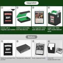 MTG Card Deck Box with 4 Magnetic Holders - Fits Cards and Game Accessories - Image 4