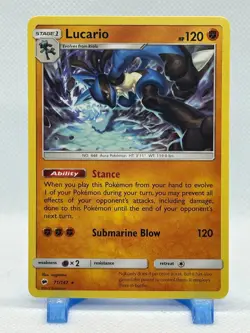 Pokemon TCG Pokemon Lucario Rare 71/147 SM-Burning Shadows - Image 1