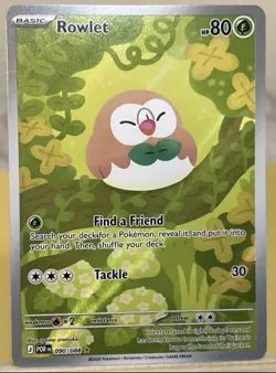 Pokemon Rowlet Illustration Rare Full Art Near Mint Perfect Order 090/088. - Image 1