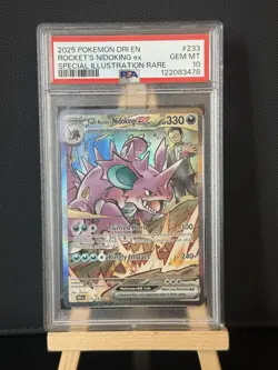 Team Rocket's Nidoking EX SIR 233/182 Destined Rivals Pokemon PSA 10 - Image 1