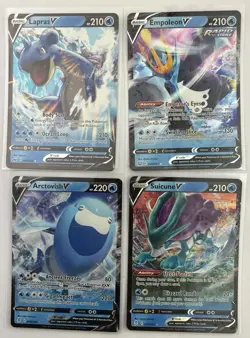 Pokemon TCG Lot Of 4 Basic V Empoleon 40/163 Artovish 48 Suicine 31 Lapras 49 - Image 1