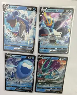 Pokemon TCG Lot Of 4 Basic V Empoleon 40/163 Artovish 48 Suicine 31 Lapras 49 - Image 5