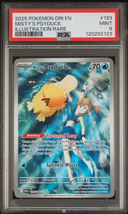 2025 POKEMON DRI EN-DESTINED RIVALS ILLUSTRATION RARE #193 MISTY'S PSYDUCK PSA 9 - Image 1
