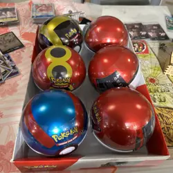 6 x Pokemon TCG Pokeball Tins - 18 Booster Packs Factory Sealed Costco New - Image 1
