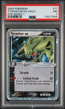 Tyranitar EX Holo 17 Pop 1 Pokemon PSA 7 - Image 1