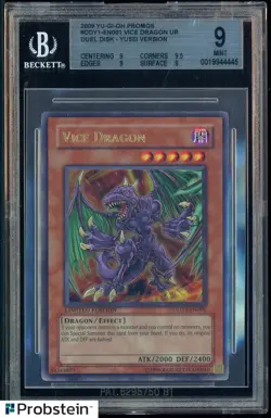 2009 Yu-Gi-Oh! Promo DDY1-EN001 Vice Dragon Ultra Rare Yusei Version BGS 9 MINT - Image 1