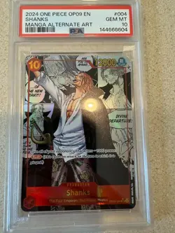 PSA 10 Shanks OP09-004 Emperors in the New World Manga Art - Image 1
