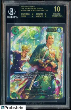 2026 One Piece The Zure Sea's Seven PRB02006 Roronoa Zoro SP BGS 10 BLACK LABEL - Image 1