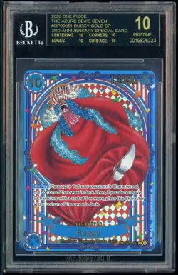 2026 One Piece OP-14 OP09-051 EN 3rd Anniversary Gold Buggy BGS 10 BLACK LABEL - Image 1