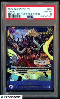 2024 One Piece EN Treasure Cup 2023 Top 8 #094 Kaido PSA 10 GEM MINT - Image 1