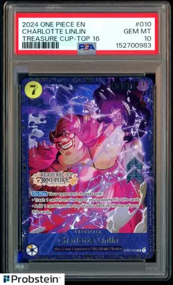 2024 One Piece EN Treasure Cup Top 16 #010 Charlotte Linlin PSA 10 GEM MINT - Image 1