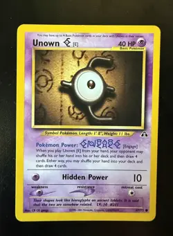 Unown [E] 67/75 Neo Discovery Regular Common Card Pokemon TCG Vintage - Image 1