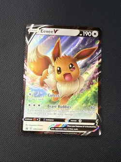 Pokemon Eevee v SWSH065 Black Star Promo TCG Card - Image 1