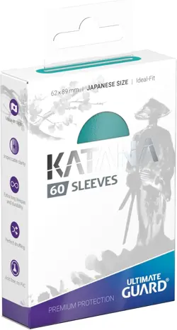 Ultimate Guard Katana Card Sleeves: 60 Japanese Size TCG Japanese, Turquoise - Image 2