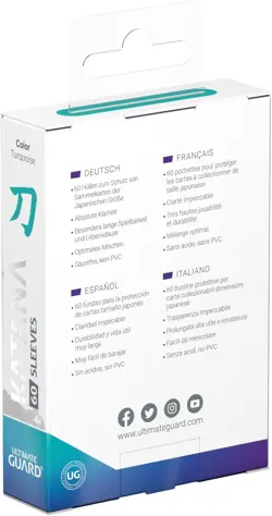 Ultimate Guard Katana Card Sleeves: 60 Japanese Size TCG Japanese, Turquoise - Image 3