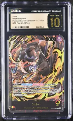 One Piece Sabo ST13-001 Premium Card Leader Collection CGC PRISTINE 10 - Image 1