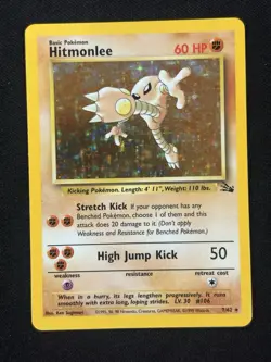 Hitmonlee 7/62 Holo Rare Fossil Pokemon Card - Image 1
