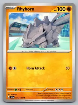 Pokemon TCG SV07: Stellar Crown Rhyhorn 074/142 - Image 1