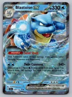 Pokemon TCG SV07: Stellar Crown Blastoise ex 030/142 - Image 1