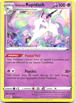 Galarian Rapidash 082/202 Rare Sword & Shield Pokemon Near Mint - Image 1