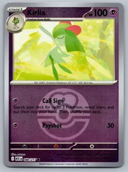 2026 Pokemon Ascended Heroes Kirlia 088/217 LOVE BALL Reverse Holo NM - Image 1