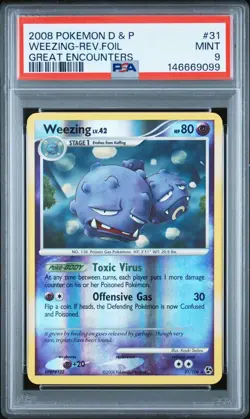 Pokemon Weezing 31/106 Great Encounters Reverse Holo PSA 9 MINT - Image 1