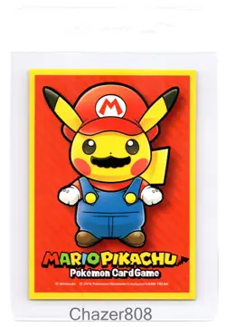 POKEMON Mario Pikachu Poncho Single Sleeve NM 2016 XY Era Pokemon Center Japan - Image 1
