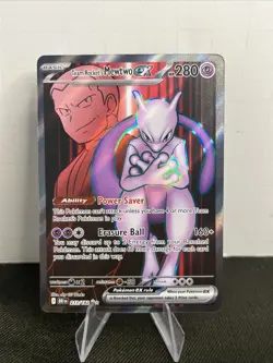 Pokemon TCG Team Rockets Mewtwo EX 213/182 Full Art Destined Rivals - Image 1
