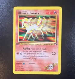 Pokemon Blaine's Ponyta 63/132 Gym Heroes Common Basic 1st Edition WOTC LP - Image 1