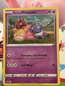 Galarian Slowpoke SWSH126 Black Star Promo Holo SWIRL Pokemon Card NM - Image 4