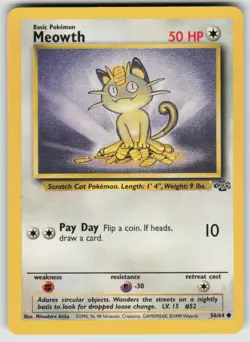 Meowth 56/64 Common Jungle Pokemon Unlimited Lightly Played - Image 1