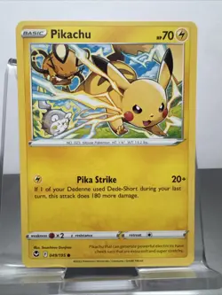 Pikachu 049/195 Pokemon Swsh12: Silver Tempest Regular - NM - Image 1