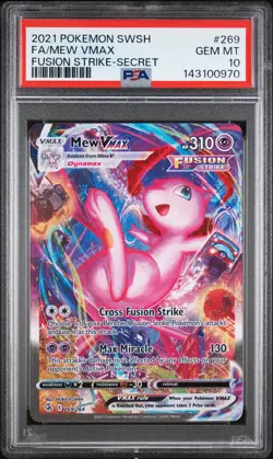 2021 POKEMON SWORD & SHIELD FUSION STRIKE SECRET #269 FULL ART/MEW VMAX PSA 10 - Image 1