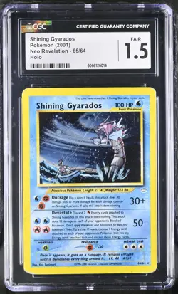 Pokemon Card CGC 1.5 Shining Gyarados Holo Neo Revelation 65/64 - Image 1