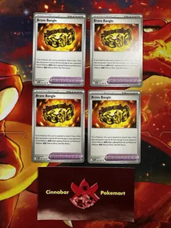 x4 Playset Brave Bangle - 080/086 White Flare Uncommon Pokemon - NM/MINT - Image 1